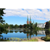 idyllic lake with church
