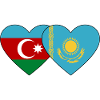 Azerbaijan Kazakhstan Flag Heart