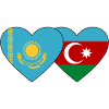 Kazakhstan Azerbaijan Flag Heart