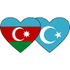 Azerbaigian uiguri Turkestan orientale bandiera cuore