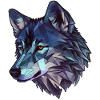 Loup stylisé, géométrique