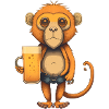 Funny monkey with beer