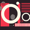 Abstract Shapes Red White