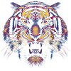 Farbiger Tigerkopf