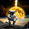 Astronaut im Universum