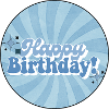 Blue Retro Happy Birthday Lettering