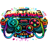 Arcade gaming controller neon