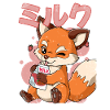 Kawaii Fuchs Erdbeermilch