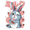 Kawaii Kaninchen Erdbeermilch