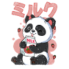 Kawaii Panda Strawberry Milk