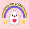 Happiness Hase mit Regenbogen