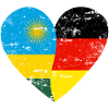 Rwanda Germany Flag Heart