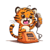 Little tiger on the phone