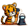 Little Tiger makes phone calls