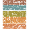 Camping Love lineart retro light