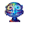 Poulet poule Cyborg bleu