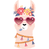 cool llama with sunglasses