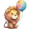 Petit lion avec ballon