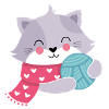 Katze mit Wollknoll