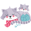Katzen mit Wollknoll