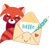 Panda roux avec lettre