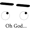 Black eyes in silhouette