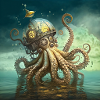 FOX0610 steampunk octopus