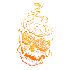 Skull in fire - sketch art