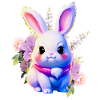Flowers Easter Bunny Cute Bunny