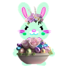 cute Easter bunny with Easter eggs