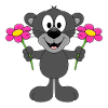 PANTHER - BLUMEN - TIER - TIERISCH