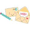 2 Briefe mit Stift