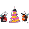 Flies with cake