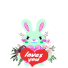 Mignon lapin de Pâques amoureux