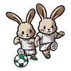 Les lapins jouent au football Lapin Lapin Ball Sport