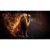 Lion on fire, generative AI