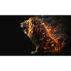 Lion on fire, generative AI