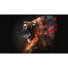 Lion on fire, generative AI