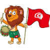 Lion au drapeau tunisien