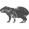 Capybara Silhouette Distress Style
