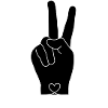 VICTORY SIGN-Freedom-Independence-Peace-Love