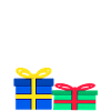 geschenkbox, 18 geschenke bunt