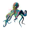 Bunter Oktopus