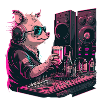 Cool DJ pig with beer