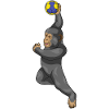 Monkey Handball Player Handball