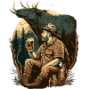 Hunters in nature with beer