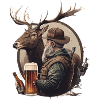 Hunter drinks beer