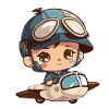 Baby pilot on airplane