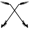 Logo tagdækkere firma krydsede gasbrændere