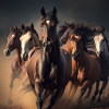 3 chevaux dans l’ouest